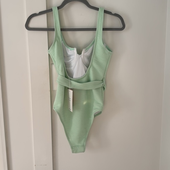 NWT ASOS The Frolic Mint Green Belted Swimsuit Size 2 - Picture 4 of 8